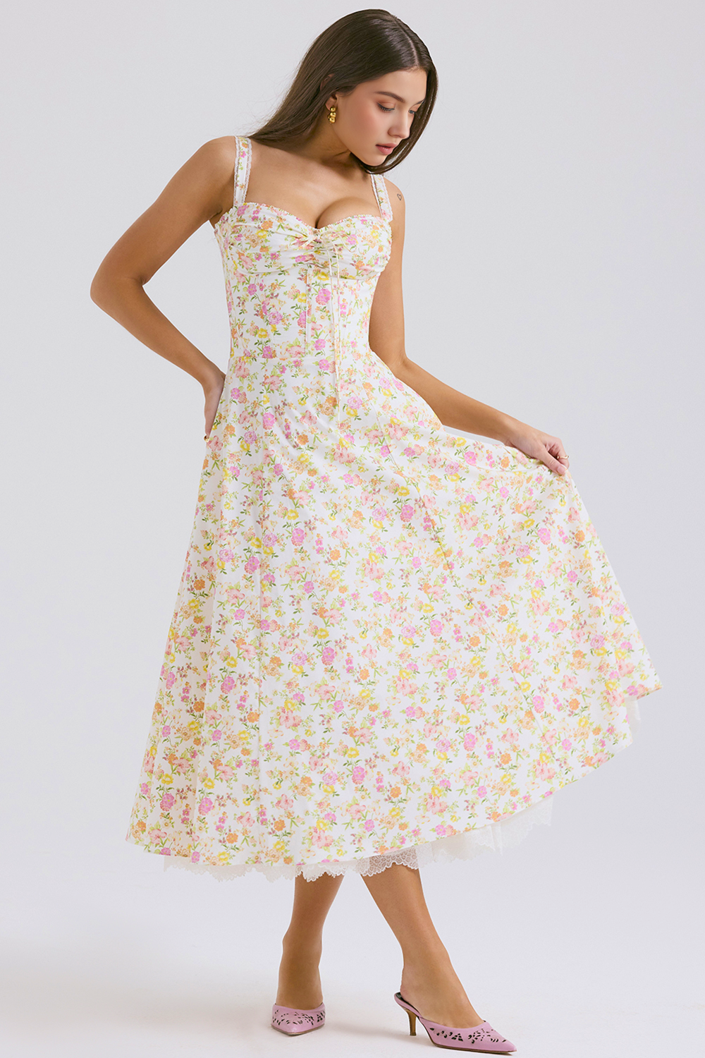 Vestido Bustier Renda Kaia