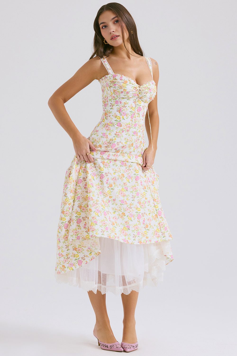 Vestido Bustier Renda Kaia