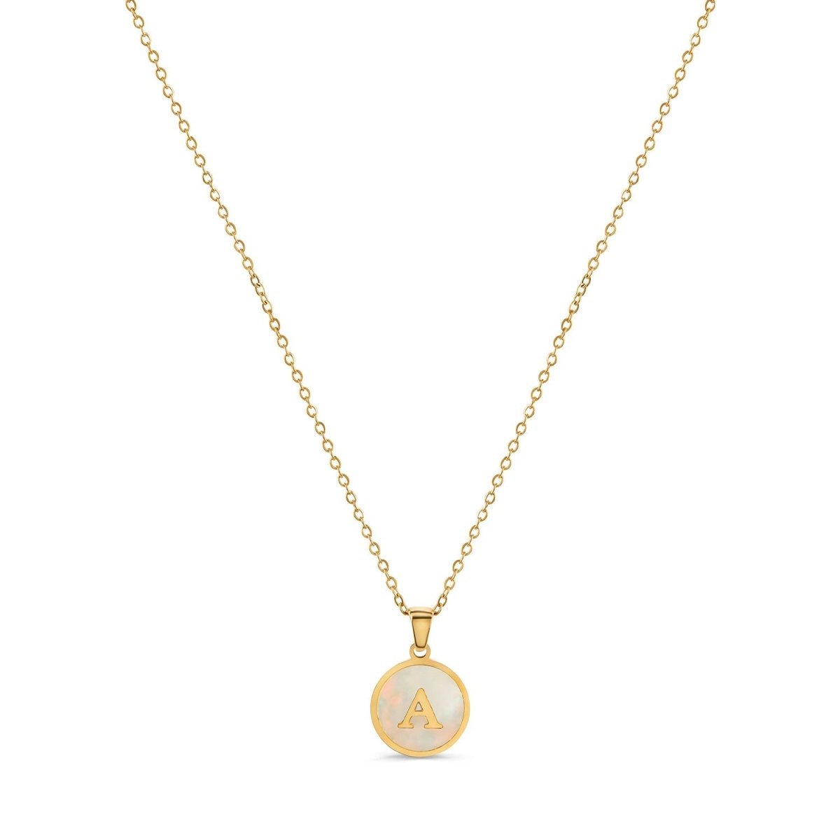 Colar Letra Inicial Marble Banhado em Ouro 18K