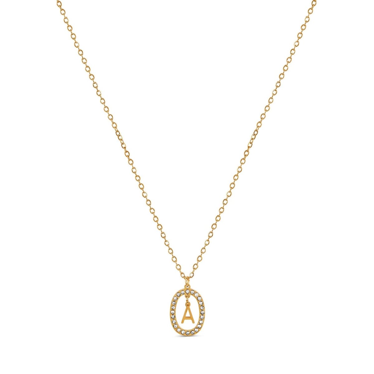 Colar Letra Inicial Prism Banhado em Ouro 18K
