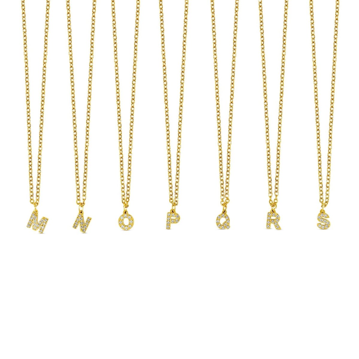 Colar Letra Inicial Stone Banhado em Ouro 18K