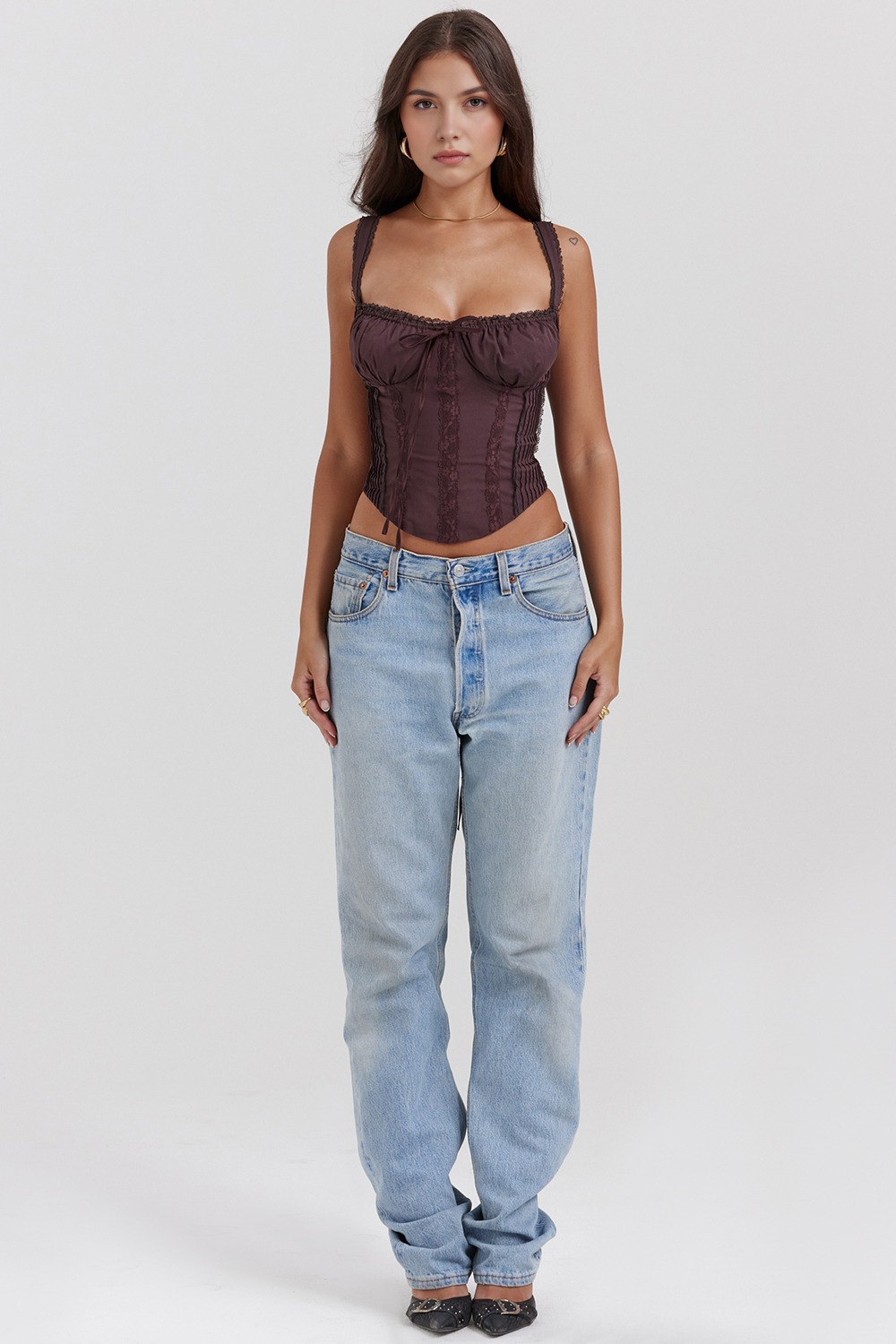 Corset Modelador Gini Satin - Marrom
